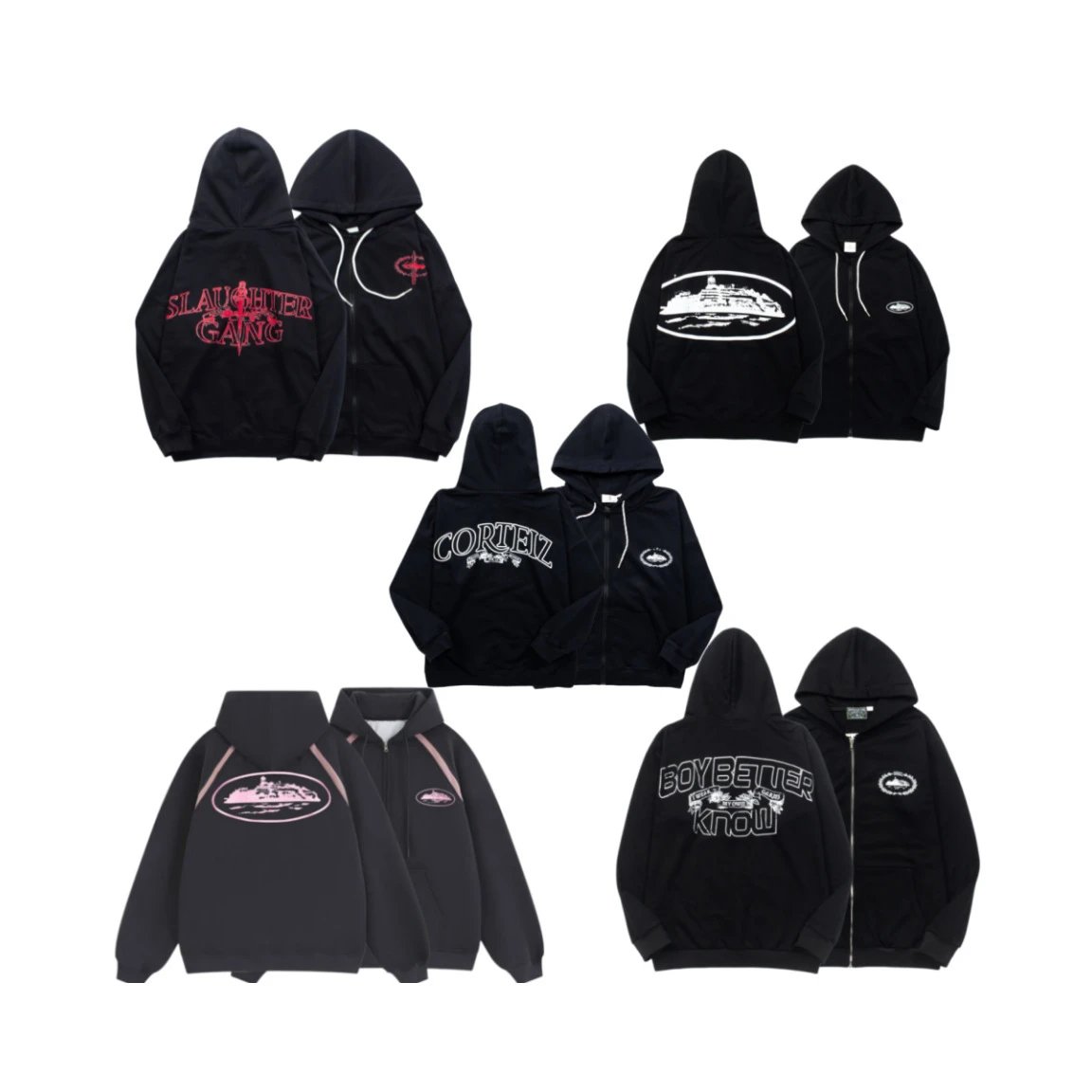 Slaughter Gang Black Zip Hoodie