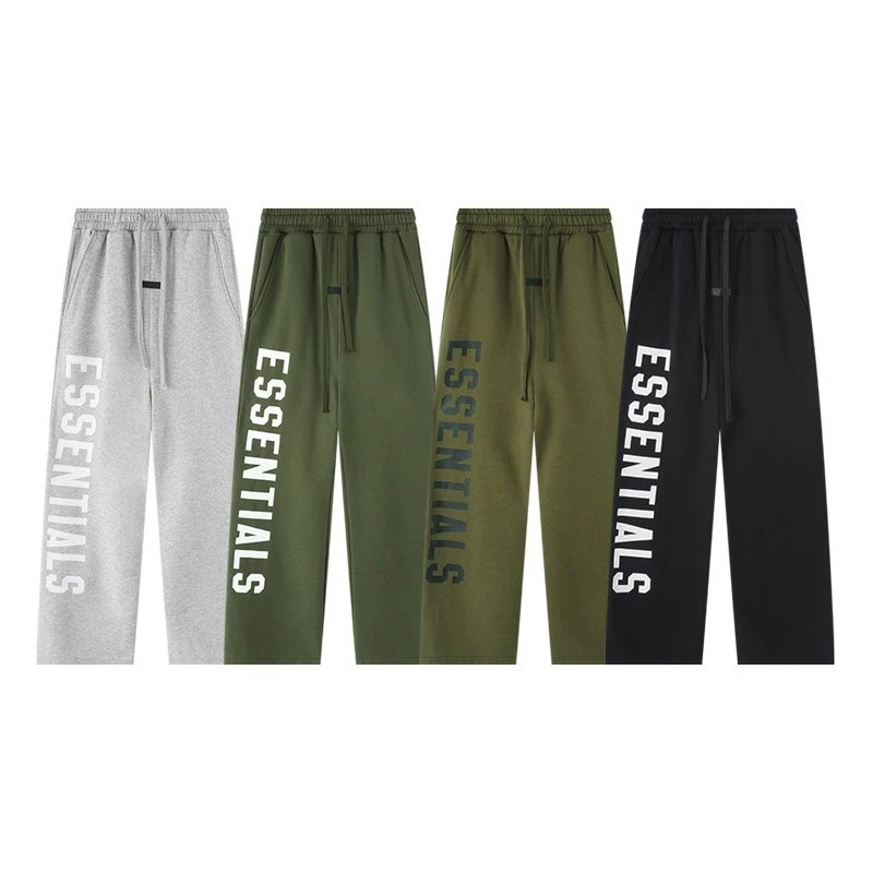 Essentials Track Pants Gray Green Black Olive Casual Pants