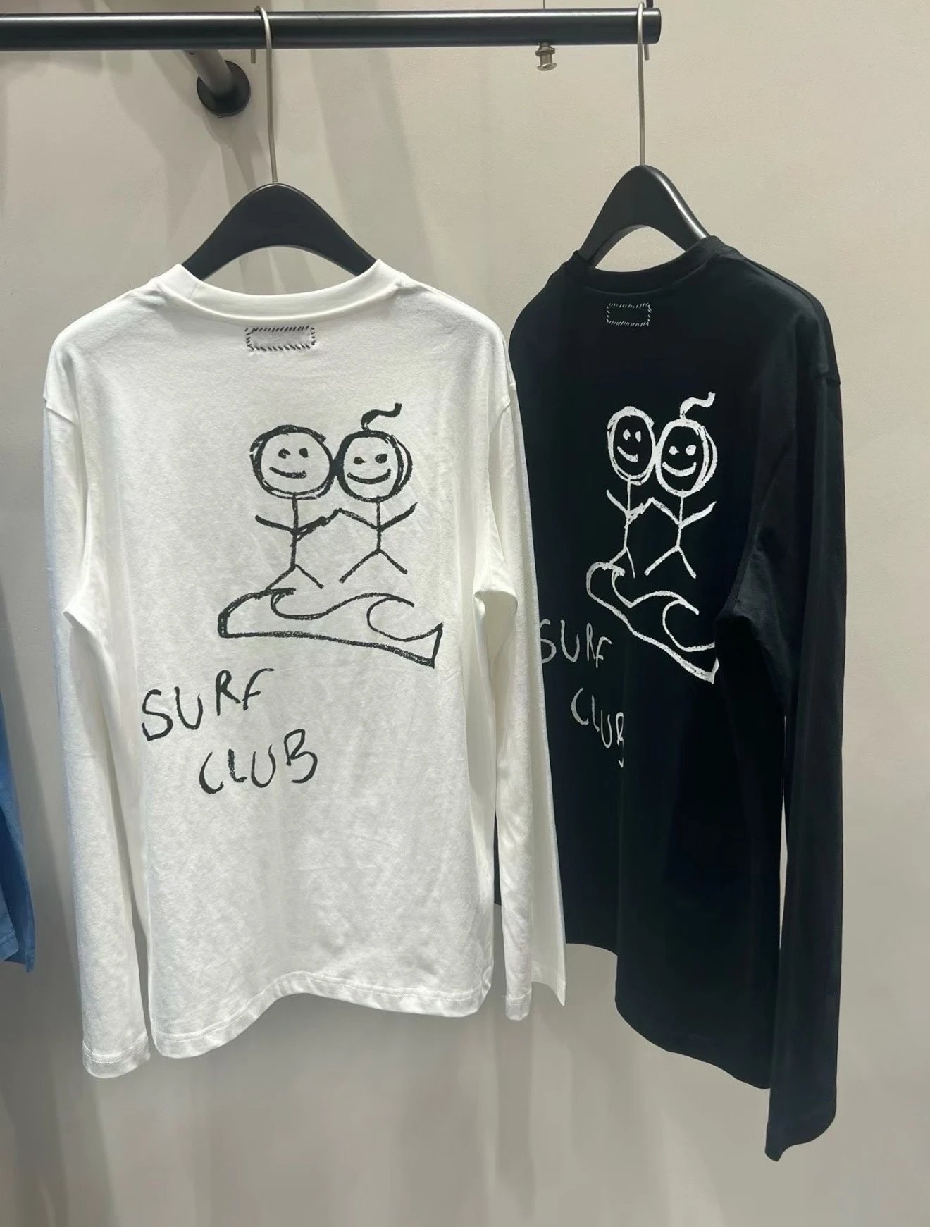 Surf Club Long Sleeve White Casual T-Shirt